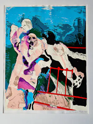 Kees van Bohemen - Grote polychrome zeefdruk Figuren uit de opera Otello - 1974 - oplage 200 kopen? Bied vanaf 53!