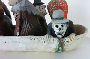 Werner Lehmann - Keramiek, Carnaval / Figuren in bootje + boekje! kopen? Bied vanaf 300!