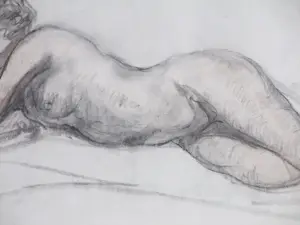 Willem van Dort (sr.) - Liggend Naakt - Tekening kopen? Bied vanaf 55!