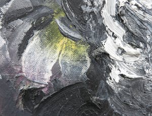 Ger Lataster - Impasto en spuitbus op doek getiteld Lenzenslijper - Ingelijst kopen? Bied vanaf 1500!