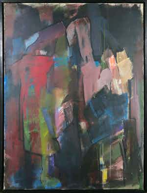 Henk van Doorn - Olieverf op doek, Abstracte compositie - Ingelijst (Groot) verkocht voor € 100!