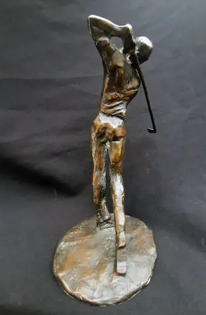 Hans Kuyper - 'Golfer' - massief bronzen beeld monogram - 23375 kopen? Bied vanaf 95!