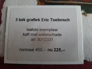 Eric Toebosch - 3 luik Zeefdrukken, titel,Nur die Liebe rettet uns,Alleen liefde kan ons redden kopen? Bied vanaf 40!