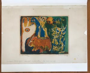 Reidar Magnus - Originele kleurenlitho - 1956 - Gesigneerd - 10/10 kopen? Bied vanaf 65!