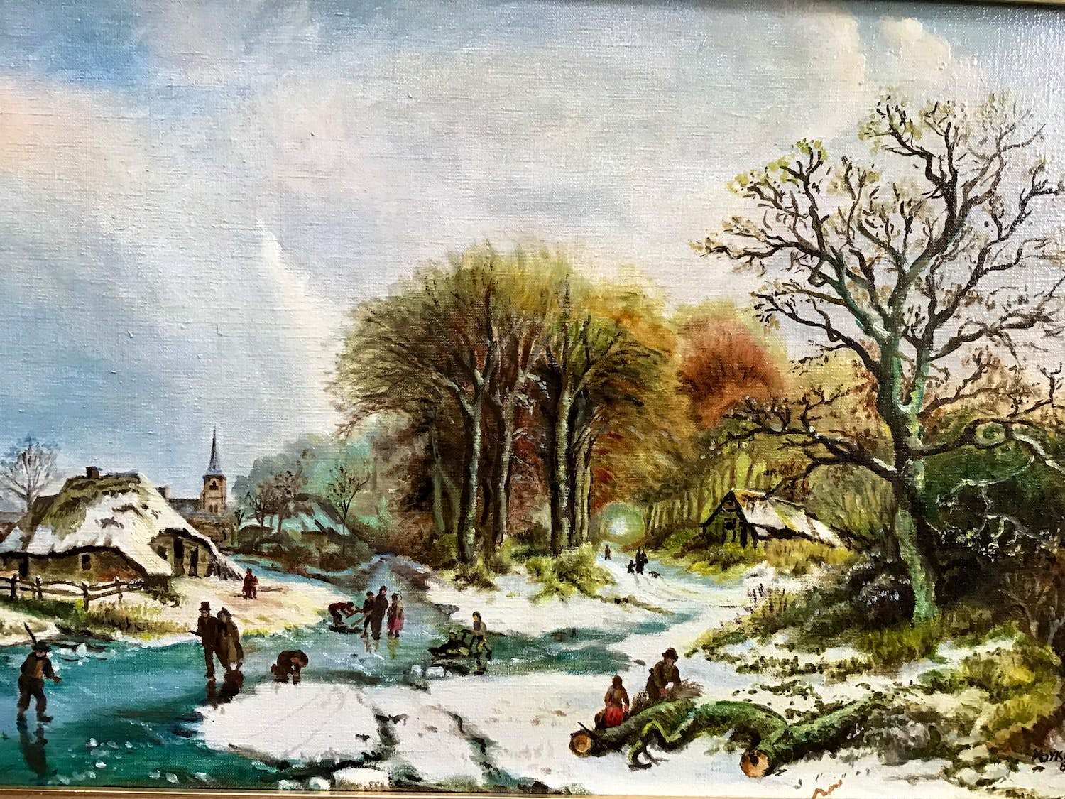 Niet of onleesbaar gesigneerd - Replica Winterlandschap H.C. Koekoek kopen? Bied vanaf 1!