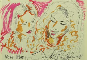 Peter Klashorst - Gemengde techniek op papier, Zonder titel - Ingelijst kopen? Bied vanaf 50!