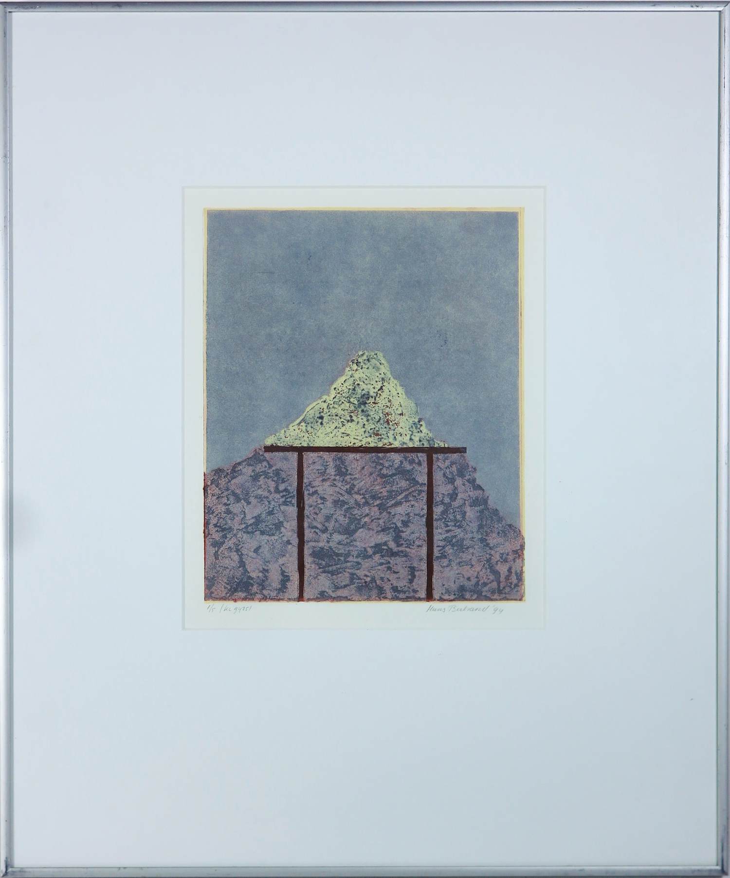 Hans Bertrand - Zeefdruk op papier, Berg - Ingelijst kopen? Bied vanaf 50!