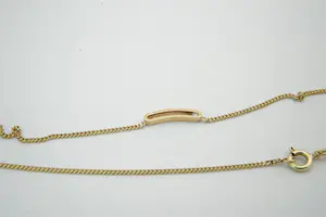 54 - Sierlijk en fijn 14 krt geel gouden gourmette collier - met 0.04ct diamant kopen? Bied vanaf 155!