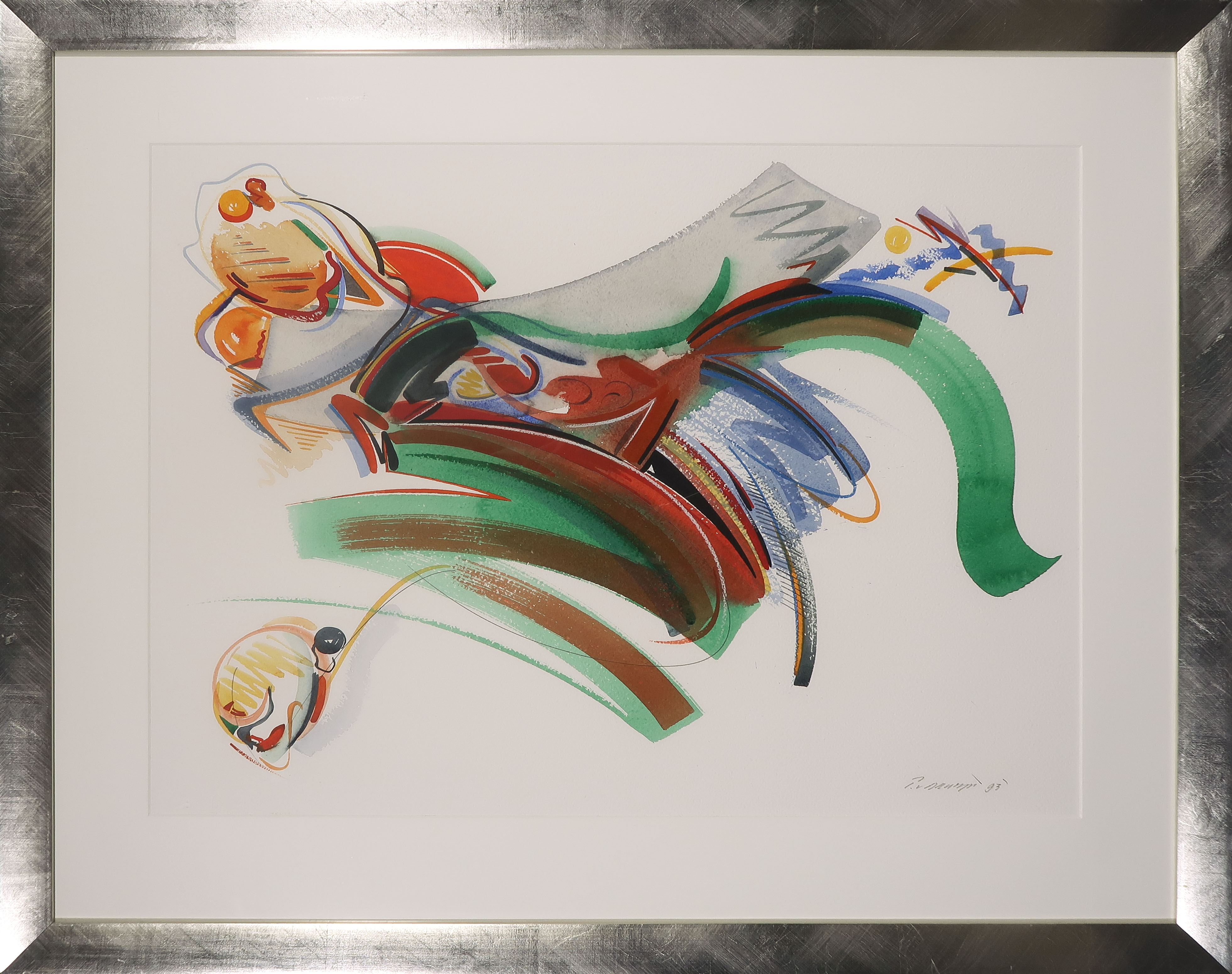 Peter van Drumpt - Aquarel, Zonder titel - Ingelijst verkocht voor € 40!