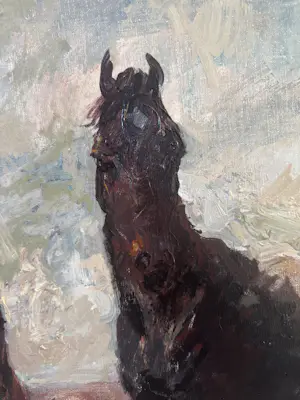 Jan Groenestein - Paarden op een dijk. kopen? Bied vanaf 350!