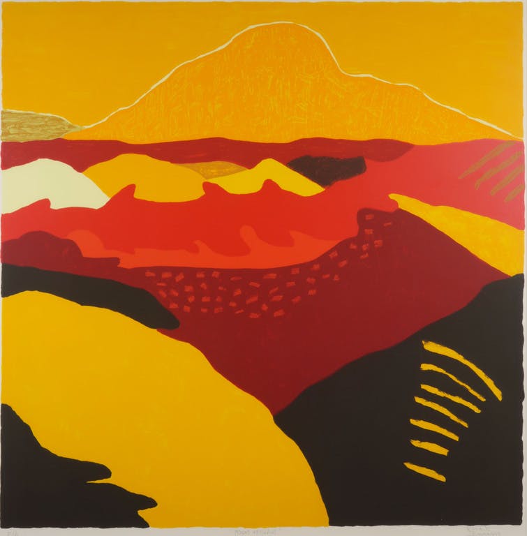Ronald Boonacker - Ronald Boonacker: Zeefdruk, Mount Vesuvius - Ingelijst (Groot!) kopen? Bied vanaf 100!