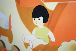 Willy Schermele - Poppenwasdag - ingelijste kleurenlitho uit 1937 -> GRATIS verzending NL kopen? Bied vanaf 50!