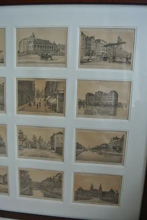 Niet of onleesbaar gesigneerd - Zestien Stadsgezichten & Brochure 'Herinnering aan Amsterdam' 1883 kopen? Bied vanaf 1!