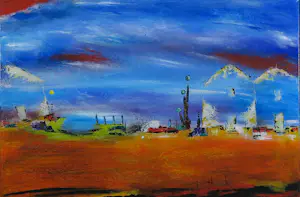 Henk Kuijpers - Acryl op doek, Ayios Kyprikos - Ingelijst kopen? Bied vanaf 100!