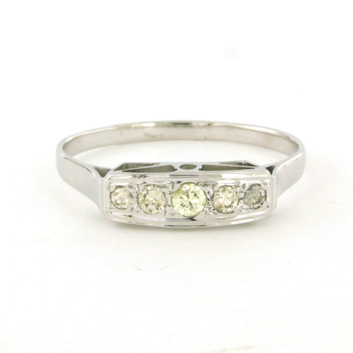 14k witgouden ring met briljant geslepen diamant tot. 0.20ct – K/L - VS/SI kopen? Bied vanaf 210!