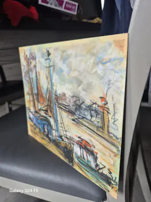 Georges Berger - Peinture des bateaux de pêche dans le port de Honfleur kopen? Bied vanaf 90!