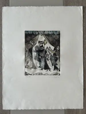 Judith Bledsoe - Aquatinte "Le bal masqué" kopen? Bied vanaf 50!