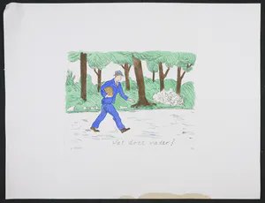 Pieter Holstein - Handgekleurde ets, Wat doet vader? kopen? Bied vanaf 60!