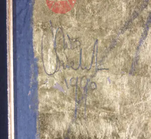 Nico Vrielink - Gemengde techniek op papier, Dame in blauwe jurk - Ingelijst (Groot!) kopen? Bied vanaf 400!