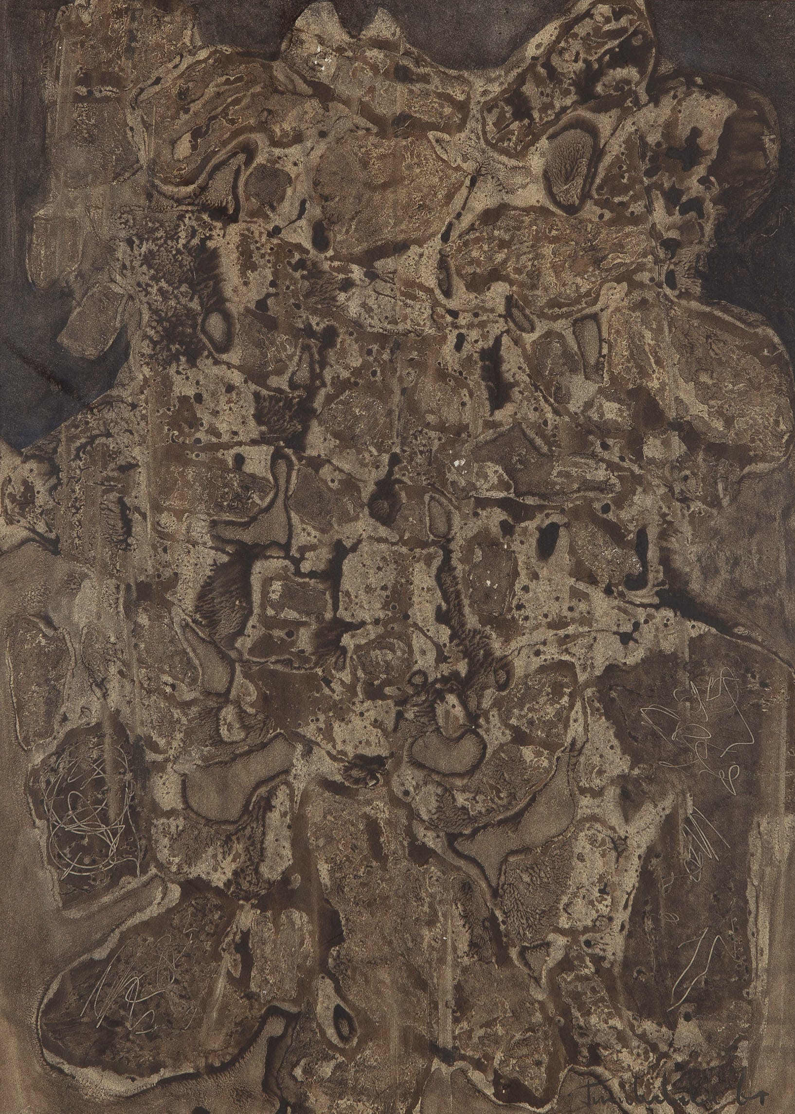 Peter Zondervan -  Landschappelijke Compo - Inkt op papier - gesigneerd r.o. - BKR Amsterdam kopen? Bied vanaf 10!