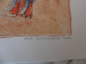 Ada Breedveld - Zeefdruk. Titel, "Visiting Time" . kopen? Bied vanaf 50!