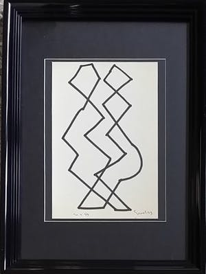 Siep van den Berg - Twee abstracte figuren - man en vrouw kopen? Bied vanaf 100!