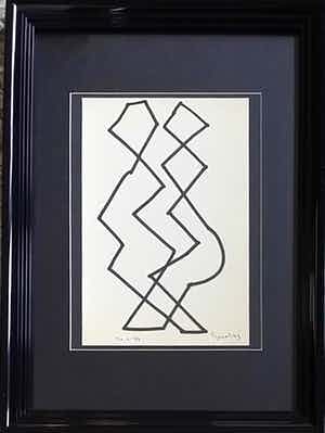 Siep van den Berg - Twee abstracte figuren - man en vrouw verkocht voor € 100!