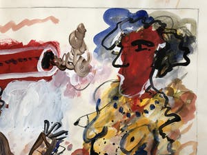 Anton Martineau - zonder titel (gemengde technieken op papier) kopen? Bied vanaf 220!