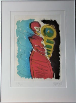 Karel Appel - Zeefdruk zeer kleine oplage! en prachtig ingelijst kopen? Bied vanaf 699!