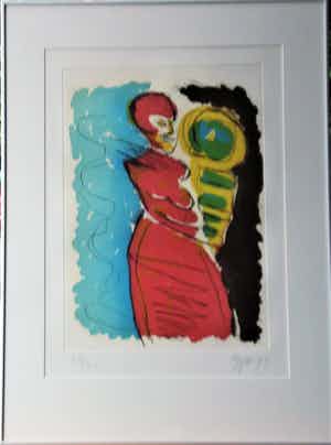 Karel Appel - Zeefdruk zeer kleine oplage! en prachtig ingelijst verkocht voor € 699!