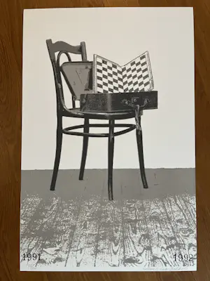 Klaas Gubbels - STOEL MET SCHAAKBORD kopen? Bied vanaf 75!