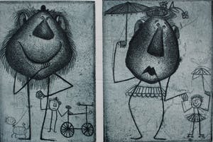 Willem Westbroek - 2 etsen op 1 blad - 1971 kopen? Bied vanaf 49!