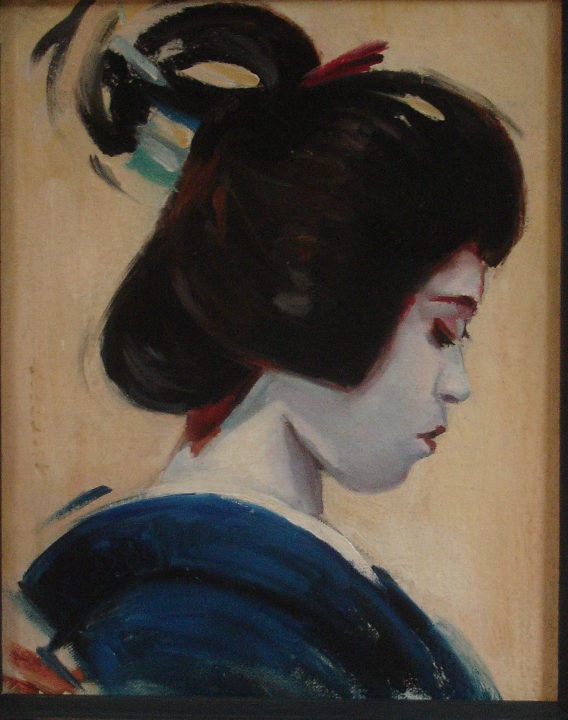 Niet of onleesbaar gesigneerd - Portret van een geisha. kopen? Bied vanaf 1!