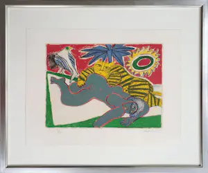 Corneille - Litho: 'Le tigre amoreux III' (1985) kopen? Bied vanaf 180!