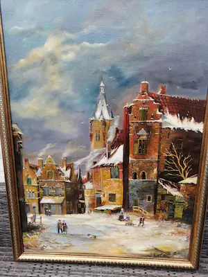 Niet of onleesbaar gesigneerd - oude stad in de 19 ste Eeuw ( Amsterdam ) kopen? Bied vanaf 1!