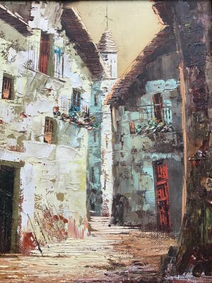 Niet of onleesbaar gesigneerd - Zuid-Europees straatje kopen? Bied vanaf 1!