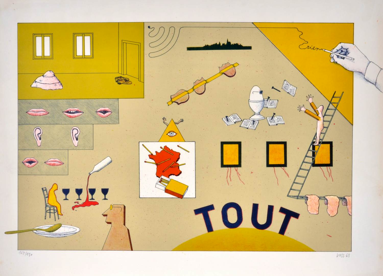 Jan Voss - Tout - Litho - Gesigneerd - 55x77 cm - 1969 kopen? Bied vanaf 50!