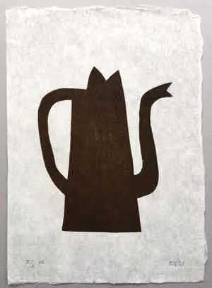 Klaas Gubbels - houtdruk op geschept papier - ‘Napels’ - 2020 verkocht voor € 275!