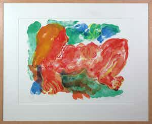 Jan Sierhuis - Litho, Zonder titel - Ingelijst verkocht voor € 60!