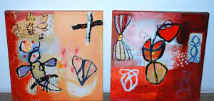 Anna Verrijt - "Bienvenue"- schilderijen 2-luik kopen? Bied vanaf 295!