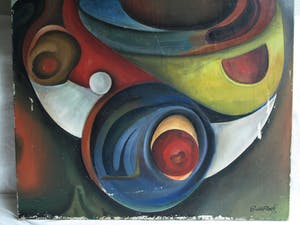 Egbert de Rooy - Acrylverf op doek , Surrealistisch – 1970 – spieraam 100 x 65 cm. kopen? Bied vanaf 1!