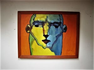 Niet of onleesbaar gesigneerd - Gesigneerd "Valdes" Expressionistisch olieverf op doek portret kopen? Bied vanaf 1!