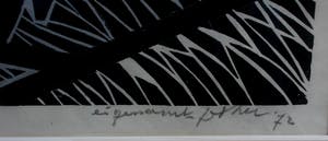 Jan van der Zee - Ingelijste houtsnede: Abstracte compositie - 1972 kopen? Bied vanaf 175!