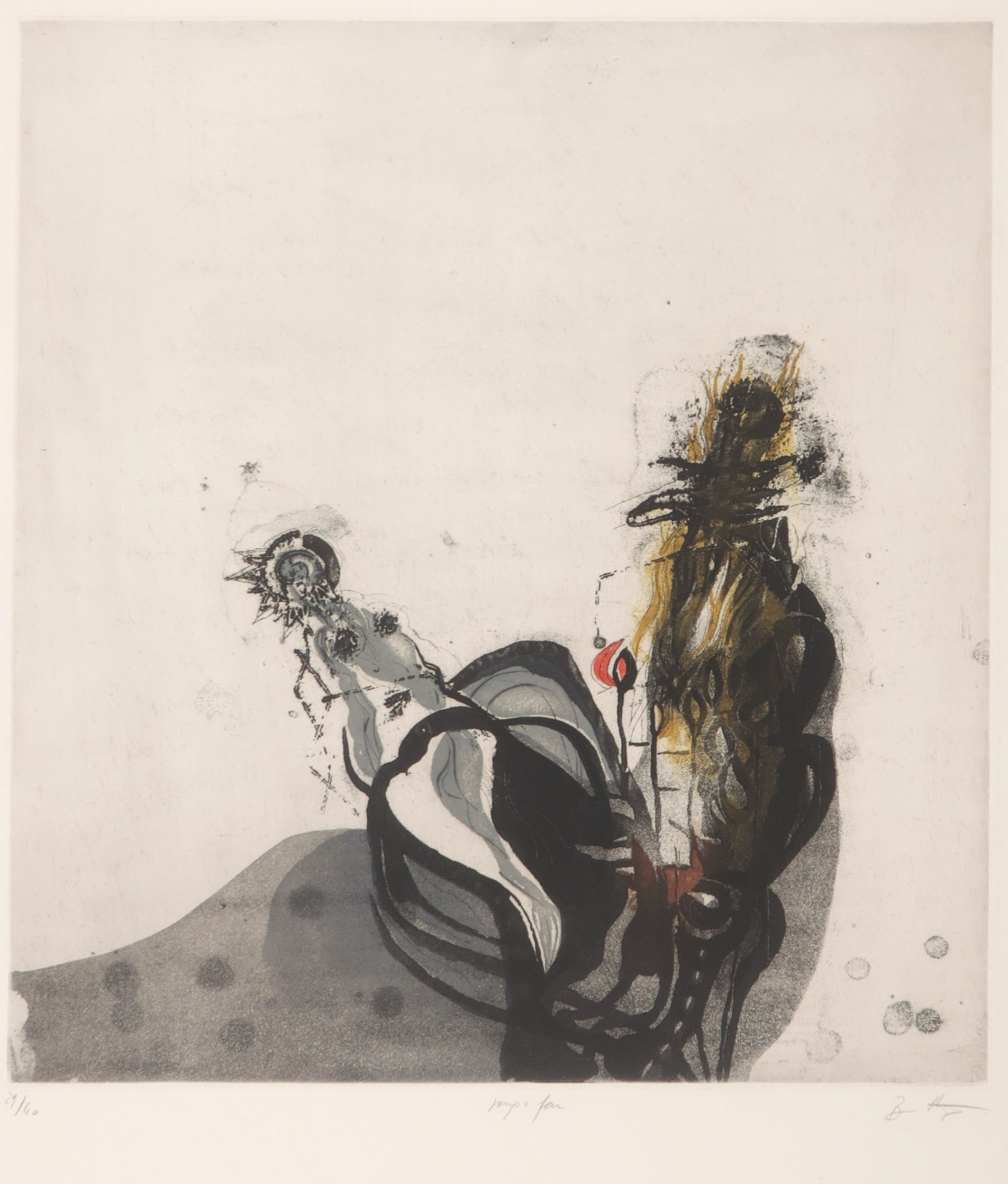 Niet of onleesbaar gesigneerd - Ets, Vamp e feu kopen? Bied vanaf 1!