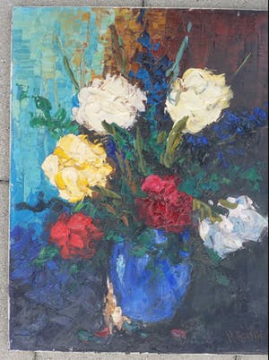 Willem Reinders - Stilleven. Rozen in vaas. De Ploeg. kopen? Bied vanaf 275!