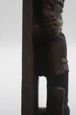 Niet of onleesbaar gesigneerd - Prachtige Oude Houten Relief Plaquette Zes Armige Shiva (19e eeuw) kopen? Bied vanaf 1!