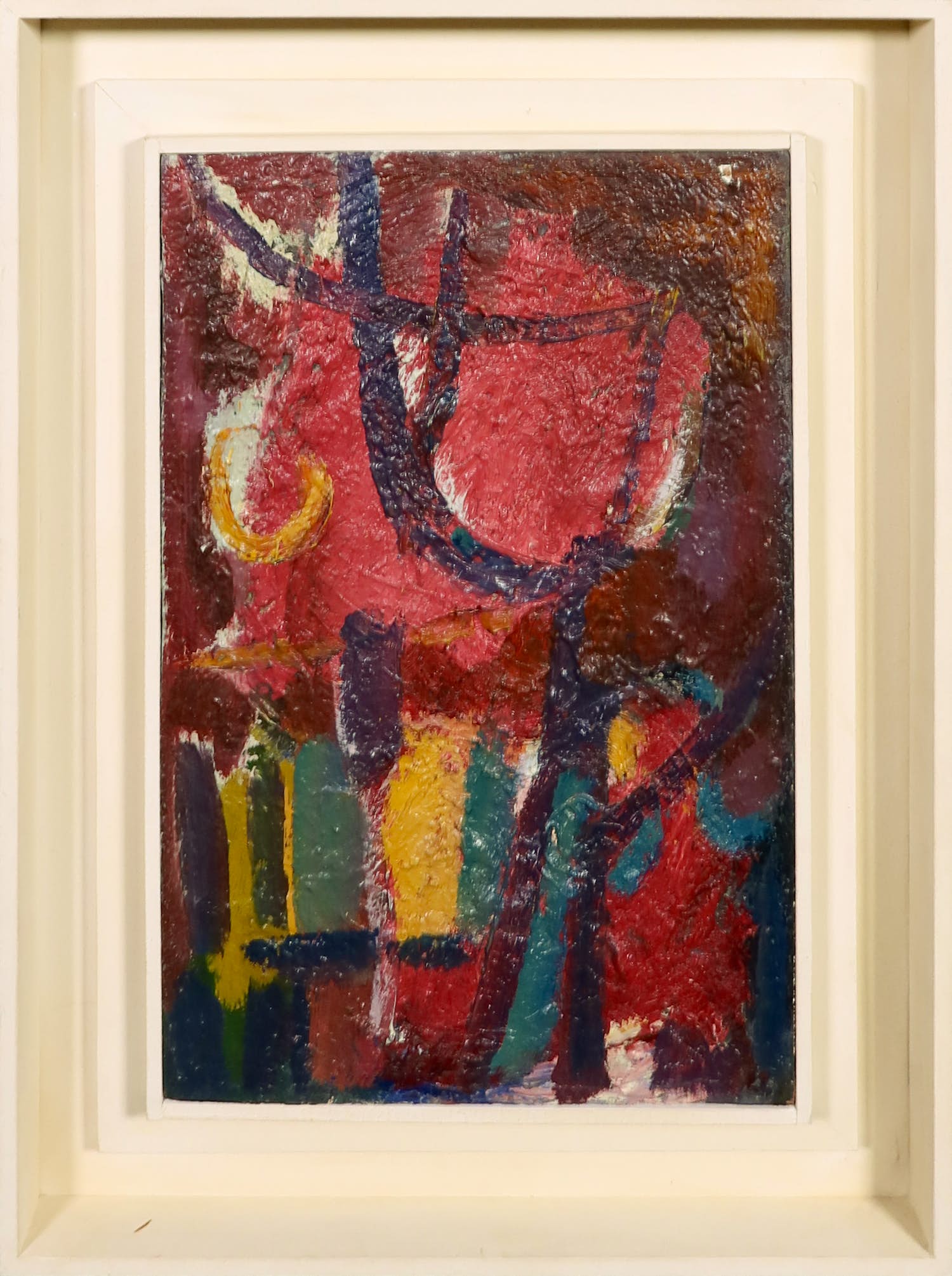 Klaas Boonstra - Olieverf op board, Abstracte compositie - Ingelijst kopen? Bied vanaf 300!