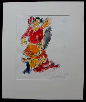Jan Sierhuis - Aquarel: Flamenco - 2007 kaufen? Bieten Sie von 195!