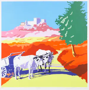 Marco Kooiman - Zeefdruk, Il castello - Ingelijst kopen? Bied vanaf 1!