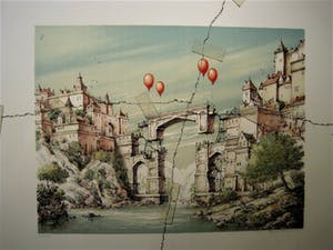 Karel Sirag - Galerie Lieve Hemel - ges.Lithografie - Balonnen en Plakband - Galerieprijs 750€ kopen? Bied vanaf 10!